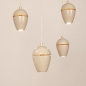 Foto 75587-9: Beige hanglamp, voorzien van zes lichtpunten in een unieke vormgeving, voorzien van een easy lift systeem