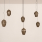 Foto 75588-12: Bruine hanglamp, voorzien van zes lichtpunten in een unieke vormgeving, voorzien van een easy lift systeem