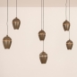 Foto 75588-13: Bruine hanglamp, voorzien van zes lichtpunten in een unieke vormgeving, voorzien van een easy lift systeem