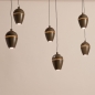 Foto 75588-3: Bruine hanglamp, voorzien van zes lichtpunten in een unieke vormgeving, voorzien van een easy lift systeem