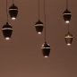 Foto 75588-4: Bruine hanglamp, voorzien van zes lichtpunten in een unieke vormgeving, voorzien van een easy lift systeem