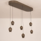 Foto 75588-5: Bruine hanglamp, voorzien van zes lichtpunten in een unieke vormgeving, voorzien van een easy lift systeem
