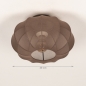Foto 75601-1: Kleine plafondlamp van bruine stof