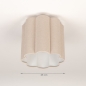 Foto 75605-1 maatindicatie: Scalloped plafondlamp van beige stof