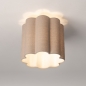 Foto 75605-3: Scalloped plafondlamp van beige stof