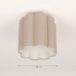 Foto 75606-1 maatindicatie: Scalloped plafondlamp van taupe stof