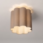 Foto 75606-3: Scalloped plafondlamp van taupe stof
