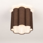 Foto 75607-2: Scalloped plafondlamp van bruine stof