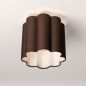 Foto 75607-3: Scalloped plafondlamp van bruine stof