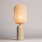 Foto 75609-3:  Beige, smalle tafellamp met langwerpige lampion kap