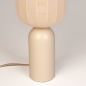 Foto 75609-6:  Beige, smalle tafellamp met langwerpige lampion kap