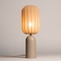 Foto 75611-3: Taupekleurige, smalle tafellamp met langwerpige lampion kap