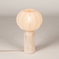 Foto 75612-3: Natuurstenen tafellamp in beige kleur met sfeervolle, bolvormige lampion kap