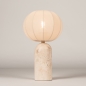 Foto 75612-4: Natuurstenen tafellamp in beige kleur met sfeervolle, bolvormige lampion kap