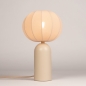 Foto 75613-2: Beige, smalle tafellamp met beige, lampion kap