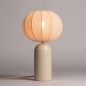 Foto 75613-3: Beige, smalle tafellamp met beige, lampion kap