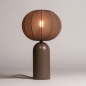 Foto 75614-3:  Bruine, smalle tafellamp met lampion kap