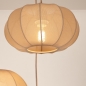 Foto 75665-10: Hanglamp in japandi stijl met drie lampionnen van taupe stof