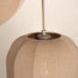 Foto 75665-12: Hanglamp in japandi stijl met drie lampionnen van taupe stof