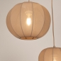 Foto 75665-16: Hanglamp in japandi stijl met drie lampionnen van taupe stof