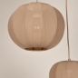Foto 75665-17: Hanglamp in japandi stijl met drie lampionnen van taupe stof