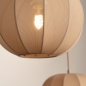 Foto 75665-19: Hanglamp in japandi stijl met drie lampionnen van taupe stof