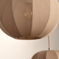 Foto 75665-20: Hanglamp in japandi stijl met drie lampionnen van taupe stof