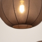 Foto 75666-16: Hanglamp in japandi stijl met drie lampionnen van bruine stof