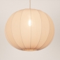 Foto 75669-2: Japandi Hanglamp Beige – Grote ronde lampionkap stof met een diameter van 55 cm