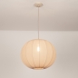 Foto 75669-3: Japandi Hanglamp Beige – Grote ronde lampionkap stof met een diameter van 55 cm