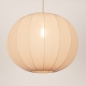 Foto 75669-5: Japandi Hanglamp Beige – Grote ronde lampionkap stof met een diameter van 55 cm