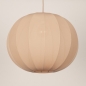 Foto 75669-7: Japandi Hanglamp Beige – Grote ronde lampionkap stof met een diameter van 55 cm