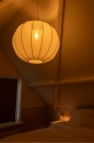Foto 75670-15: Japandi Pendelleuchte Buttergelb. Große runde Lampionlampe mit einem Durchmesser von 55 cm