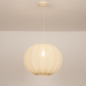 Foto 75670-4: Japandi Hanglamp Botergeel – Grote ronde lampionkap stof met een diameter van 55 cm