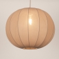 Foto 75671-2: Japandi Hanglamp Taupe – Grote ronde lampionkap stof met een diameter van 55 cm