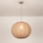 Foto 75671-3: Japandi Hanglamp Taupe – Grote ronde lampionkap stof met een diameter van 55 cm