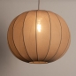 Foto 75671-5: Japandi Hanglamp Taupe – Grote ronde lampionkap stof met een diameter van 55 cm