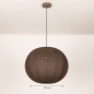 Foto 75672-1 maatindicatie: Japandi Hanglamp Bruine – Grote ronde lampionkap stof met een diameter van 55 cm