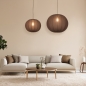 Foto 75672-13: Japandi Pendelleuchte Braun. Große runde Lampionlampe mit einem Durchmesser von 55 cm