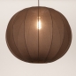 Foto 75672-2: Japandi Hanglamp Bruine – Grote ronde lampionkap stof met een diameter van 55 cm