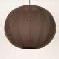 Foto 75672-5: Japandi Hanglamp Bruine – Grote ronde lampionkap stof met een diameter van 55 cm