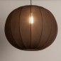 Foto 75672-6: Japandi Hanglamp Bruine – Grote ronde lampionkap stof met een diameter van 55 cm