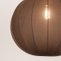 Foto 75672-8: Japandi Hanglamp Bruine – Grote ronde lampionkap stof met een diameter van 55 cm