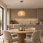 Foto 75674-12: Japandi-Hängeleuchte Taupe: Runde Lampionleuchte mit einem Durchmesser von 38 cm