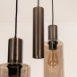 Foto 75701-10: Grote hanglamp in koffiekleur met GU10 koker hanglampen en champagnekleurige glazen