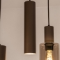 Foto 75702-11: Grote hanglamp in koffiebruine kleur met GU10 koker hanglampen en champagnekleurige glazen