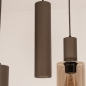 Foto 75702-12: Grote hanglamp in koffiebruine kleur met GU10 koker hanglampen en champagnekleurige glazen