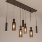 Foto 75702-2: Grote hanglamp in koffiebruine kleur met GU10 koker hanglampen en champagnekleurige glazen