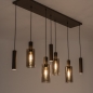 Foto 75702-3: Grote hanglamp in koffiebruine kleur met GU10 koker hanglampen en champagnekleurige glazen