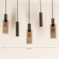 Foto 75703-1: Hanglamp in een koffiekleur met GU10 kokers en champagnekleurige glazen